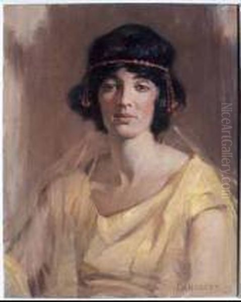 Portrait Of Mrs. Dorothy Emery Oil Painting by John William Beatty