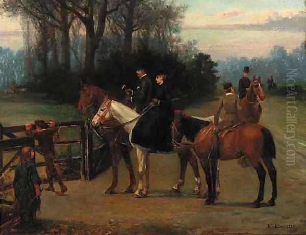 The morning ride, a hunt beyond Oil Painting by Filippo Baratti