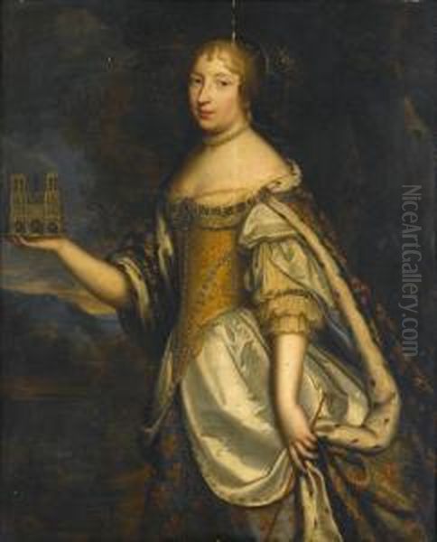 Portrait Of A Noble Lady Oil Painting by Charles Beaubrun