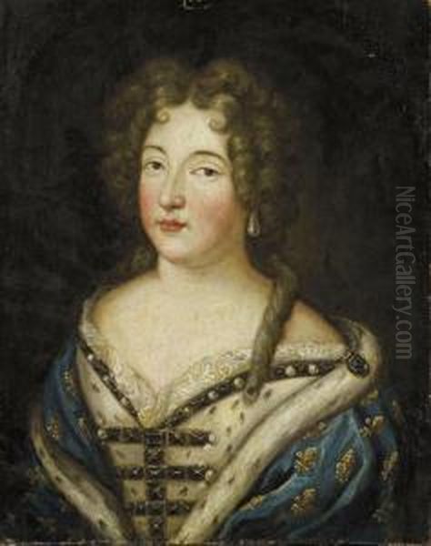 Portrait De Marie-therese D'autriche, Reine De France Oil Painting by Charles Beaubrun