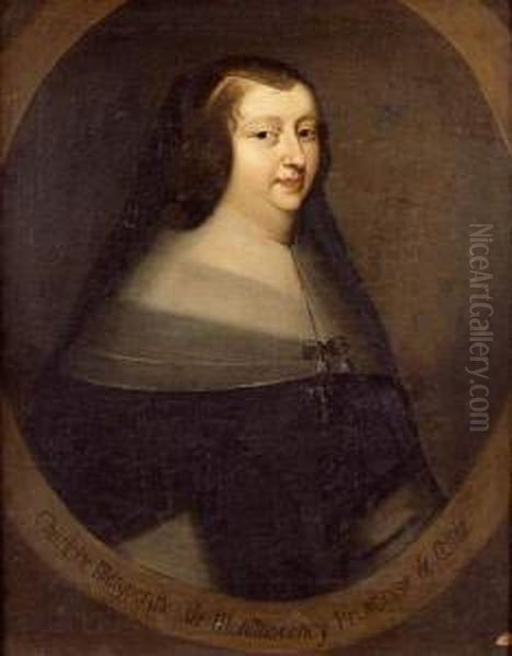 Portrait De Charlotte Marguerite De Montmorency Oil Painting by Charles Beaubrun