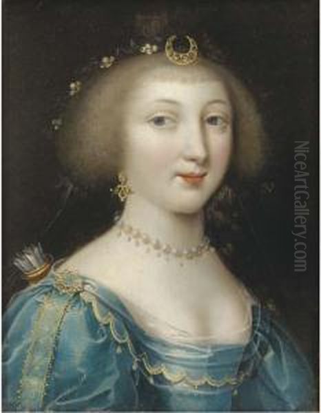 Portrait Of A Lady As Diana Oil Painting by Charles Beaubrun