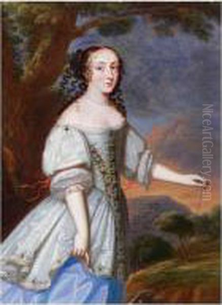 Portrait De Femme Dans Un Paysage Oil Painting by Charles Beaubrun