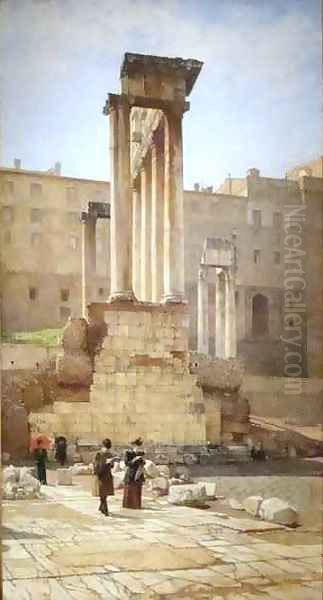 The Temple of Saturn Oil Painting by Luigi Bazzani