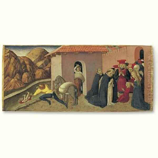 The Miracle of St. Peter Martyr- A predella panel Oil Painting by Benedetto Bonfigli