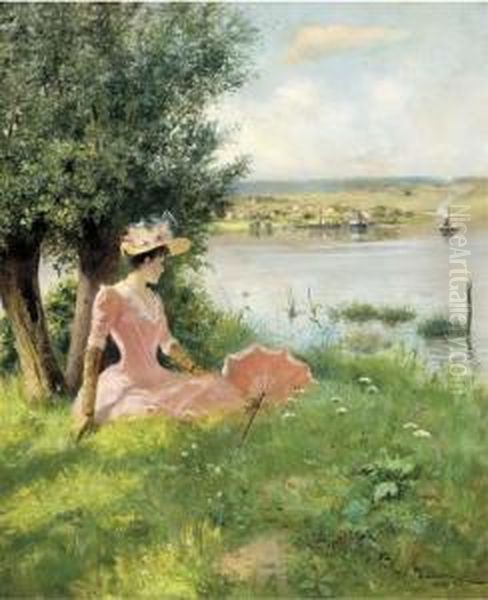 A Summer's Day Oil Painting by Jean Beauduin