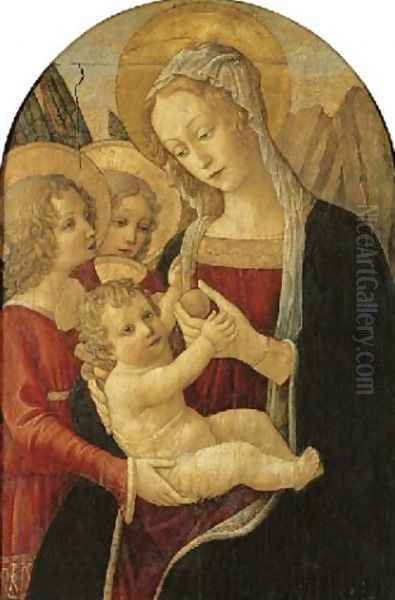 The Madonna and Child with angels Oil Painting by Benedetto Bonfigli