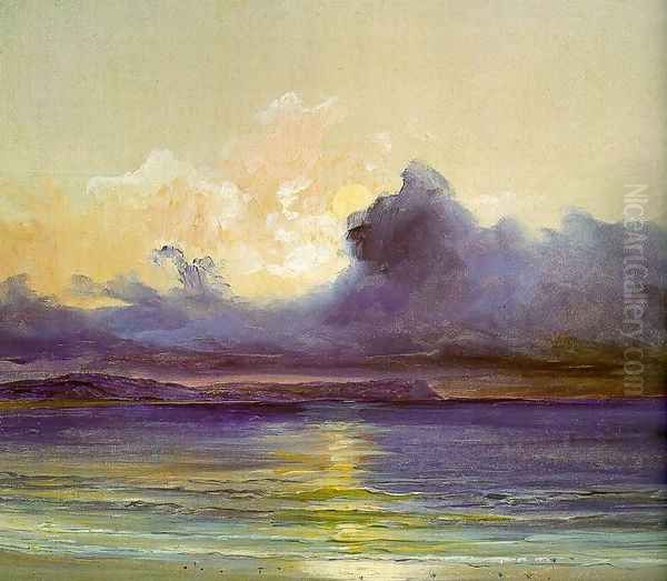 Sunset at Sea Oil Painting by Charles Blechen