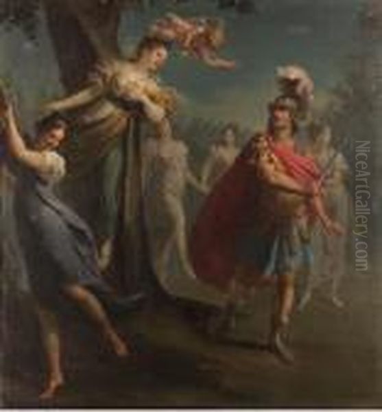 Armida Enchanting Rinaldo; And The Warriors In Armida'sgarden Oil Painting by Claudio Francesco Beaumont