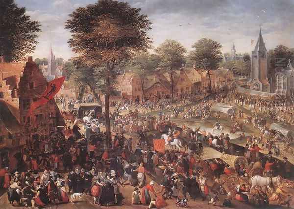 Village Feast (Annual Fair) Oil Painting by Hans Bol