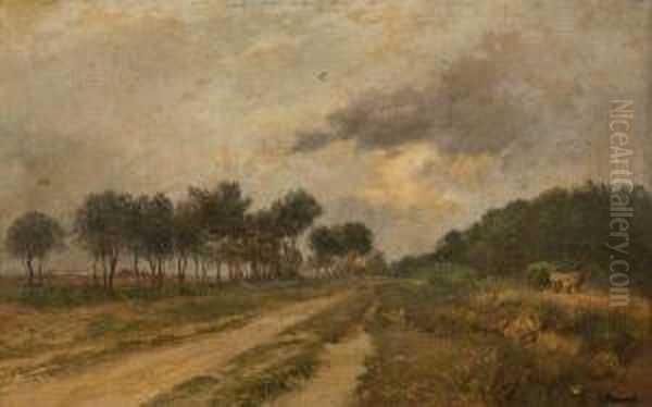 A Country Road Oil Painting by Charles Joseph Beauverie