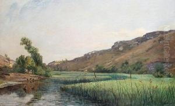 Au Bord De La Riviere Oil Painting by Charles Joseph Beauverie