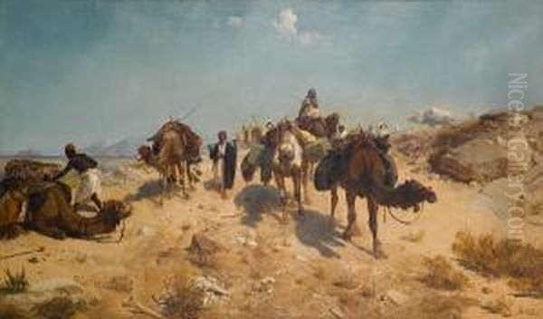 Bedaween Caravan, Sinai Oil Painting by Richard Beavis