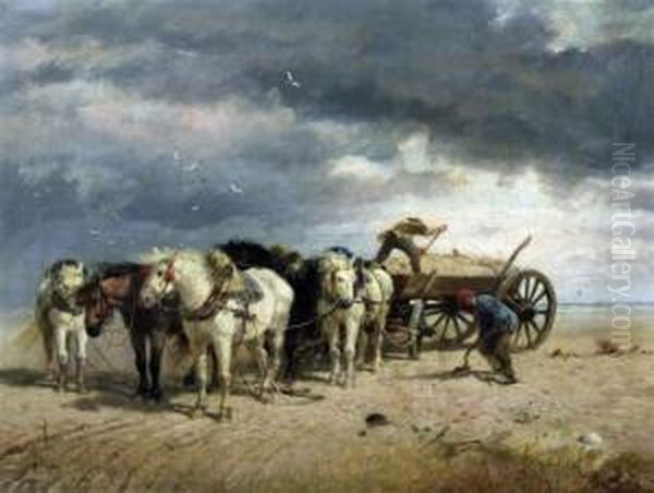 Loading Sand, Pas De Calais Oil Painting by Richard Beavis