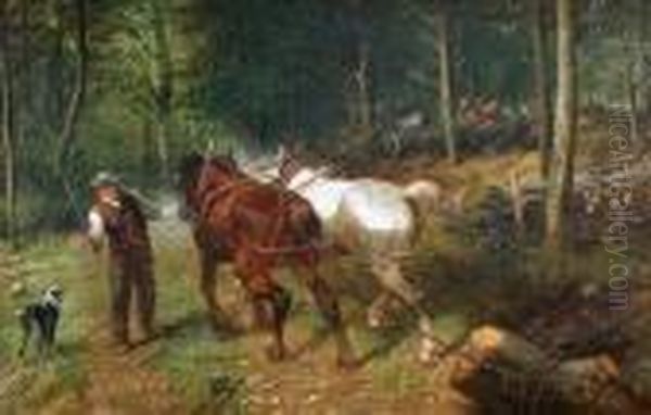 The Logging Cart Oil Painting by Richard Beavis