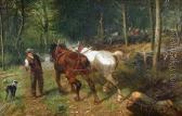 The Loggingcart Oil Painting by Richard Beavis