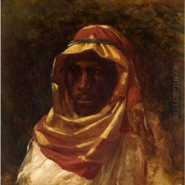 Portrait Of An Arab Oil Painting by Richard Beavis