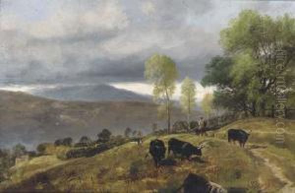 On The Hills Oil Painting by Richard Beavis