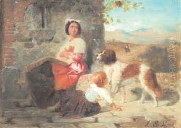 Giochi Infantili Oil Painting by Luigi Bechi