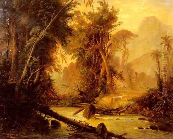 A Tropical Forest In Venezuela Oil Painting by Ferdinand Bellerman