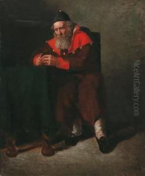 A Rabbi Oil Painting by Julia Beck