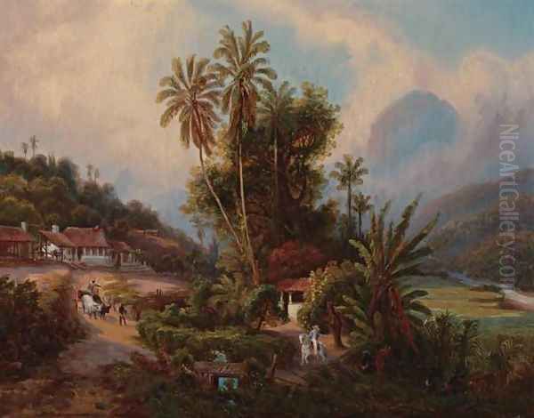 Hacienda Azucarera de San Esteban, Cerca de Puerto Cabello Oil Painting by Ferdinand Bellerman