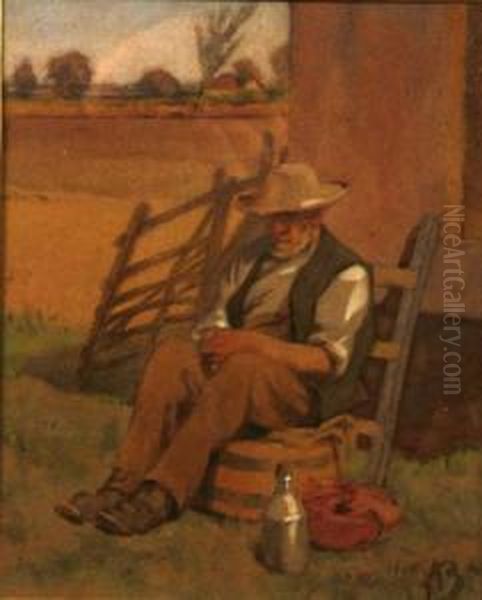 Noon Rest Oil Painting by Harry Becker