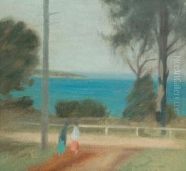 The Road To The Sea, Beaumaris Oil Painting by Clarice Marjoribanks Beckett