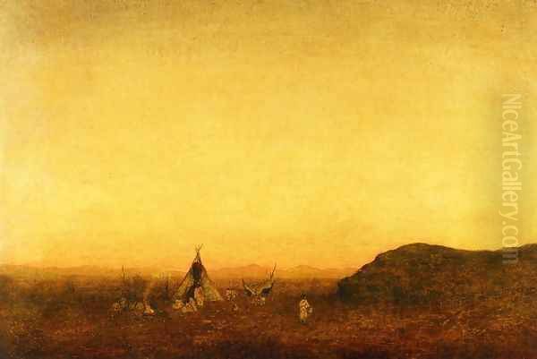 Indian Camp Oil Painting by Ralph Albert Blakelock