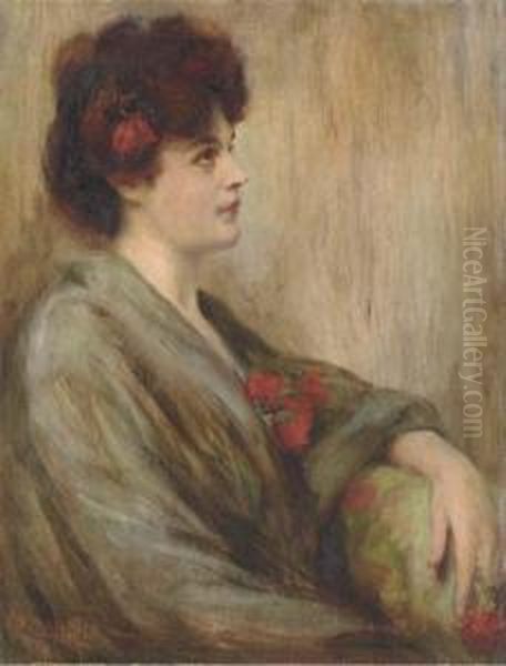 Portrait Of Lida Rose Mccabe Oil Painting by James Carroll Beckwith