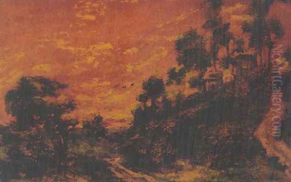 Tropical Landscape Oil Painting by Ralph Albert Blakelock