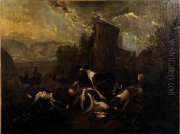 Ruine Et Chien Oil Painting by Adriaen Cornelisz. Beeldemaker