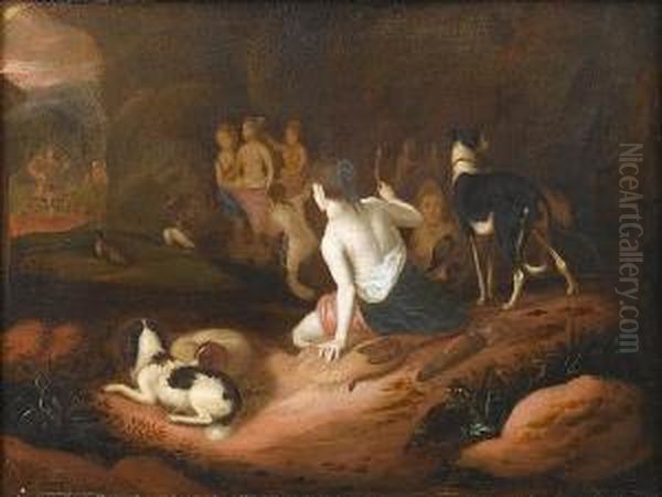 Diana And Actaeon Oil Painting by Adriaen Cornelisz. Beeldemaker