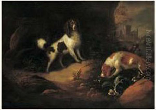 Deux Chiens D'arret Dans La Campagne Anglaise Oil Painting by Adriaen Cornelisz. Beeldemaker