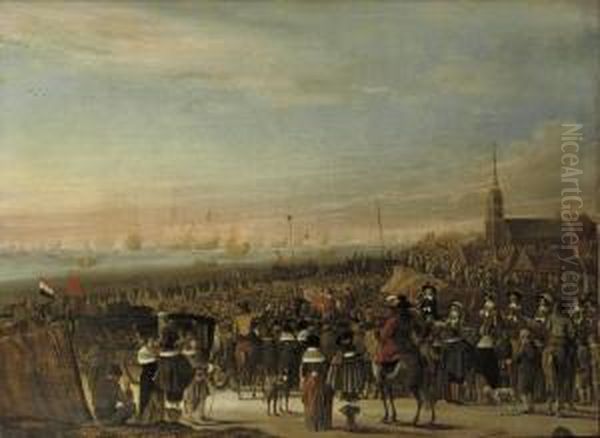 The Departure Of King Charles Ii Oil Painting by Cornelis Beelt