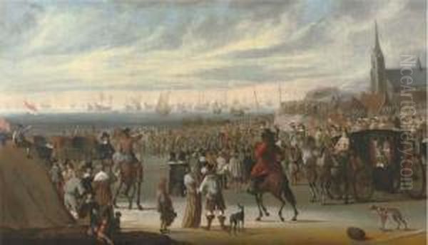 The Departure Of King Charles Ii Oil Painting by Cornelis Beelt