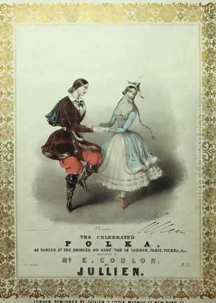 The Celebrated Polka, song sheet, 1840 Oil Painting by John Brandard