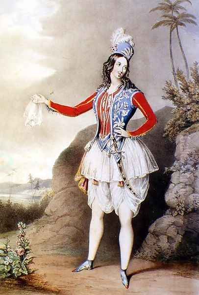 Louisa Fairbrother as Abdallah in the extravaganza 'The Forty Thieves', 1844 Oil Painting by John Brandard