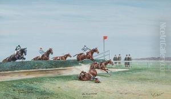 The Waterjump, Grand National Oil Painting by John Beer