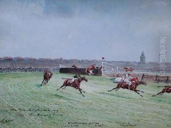 The Grand National 1913, The Canal Turn Oil Painting by John Beer