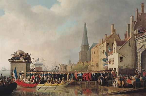 Entry of Bonaparte, as First Consul, into Antwerp on 18th July 1803, 1807 Oil Painting by Mathieu Ignace van Bree