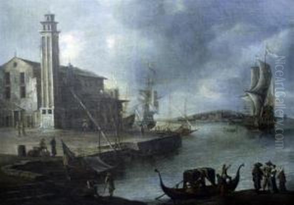 Dutch Shipping Off Venice Oil Painting by Jan Abrahamsz. Beerstraaten