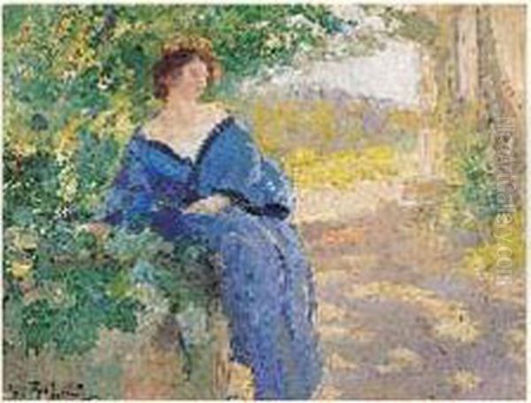 Jeune Fille Dans Un Jardin Oil Painting by Gennaro Befanio