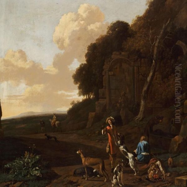 Hunters Resting Oil Painting by Abraham Jansz Begeyn