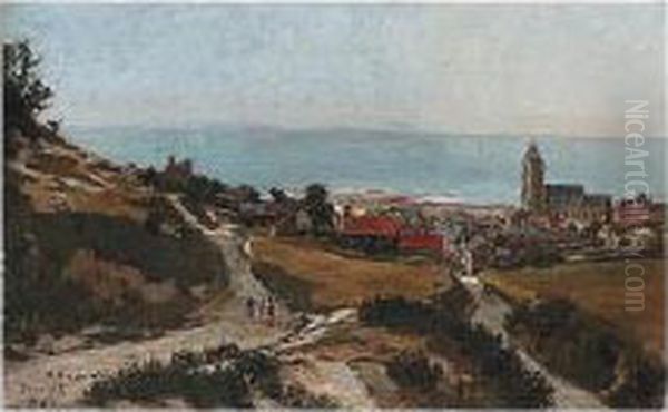 View Of Treport Oil Painting by Aleksandr Karlovich Beggrov