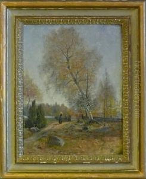 Hostlandskap. Oil Painting by Wilhelm Behm