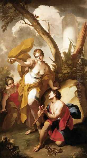 Theseus Discovering his Father's Sword Oil Painting by Antonio Balestra