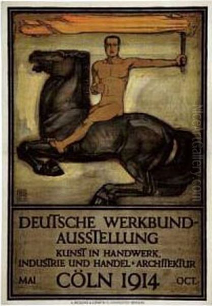 Deutsche Werkbund-ausstellung. 1914. Oil Painting by Peter Behrens