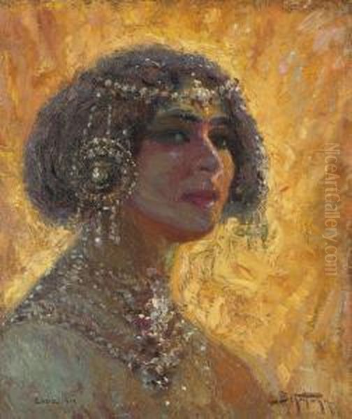 A Jewish Bride Oil Painting by Adolf, Abraham Behrman