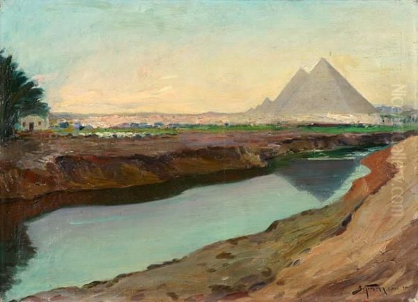 Piramidy, 1925 R. Oil Painting by Adolf, Abraham Behrman